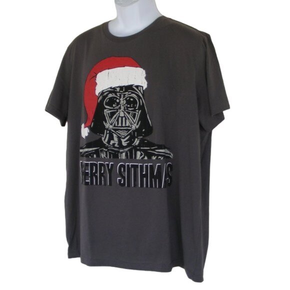 MERRY SITHMAS Tshirt, XL/2XL, Darth Vader Christmas, Darker Gray, Short sleeves - Picture 4 of 6